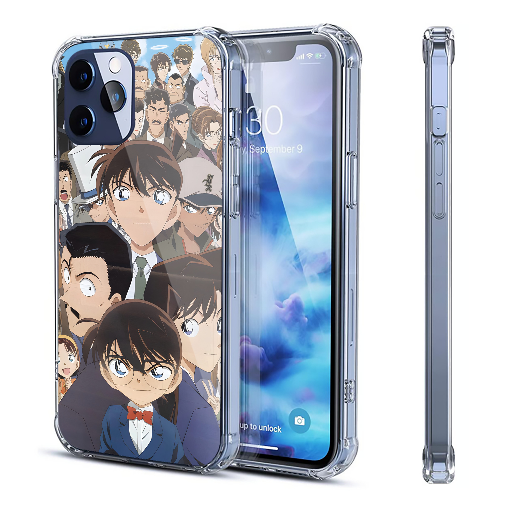 （画像用） 名探偵コナン Detective Conan 【iPhone 12シリーズ対応】透明スマホケース（クリアソフトケース）